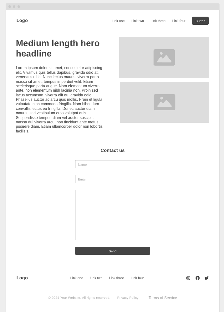 contact page wireframe